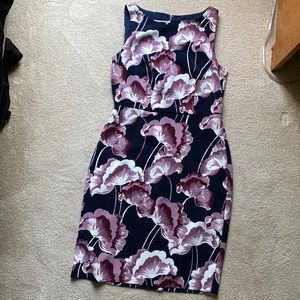 Navy flowered Ann Taylor sleeveless dress size 2